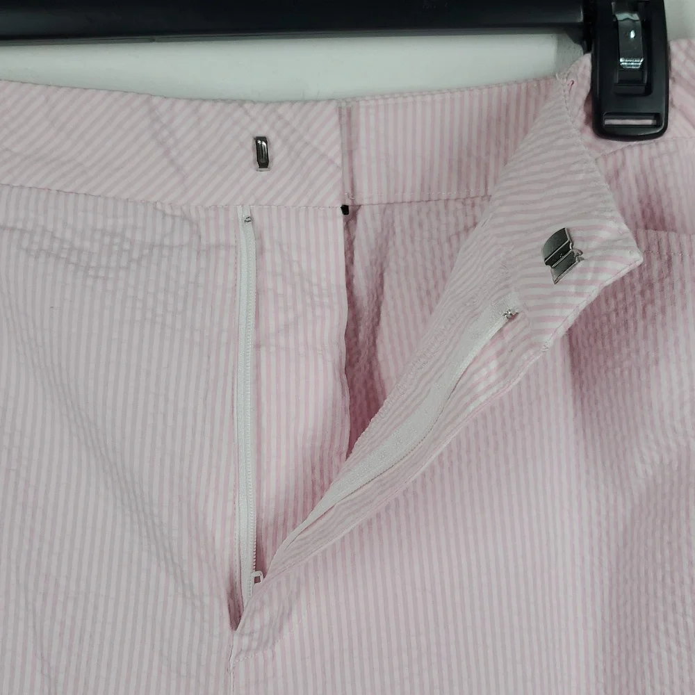 Lauren Ralph Lauren Pink Seersucker Pants Womens Straight Leg Preppy Summer - Picture 4 of 11
